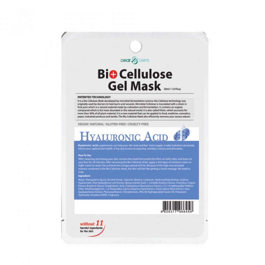 Dearderm Bio Cellulose Gel Mask - Hyaluronic Acid